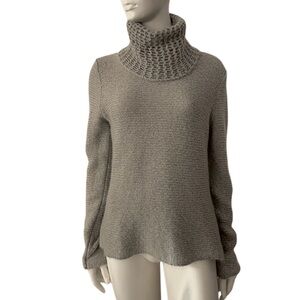 Eileen Fisher Grey Wool Mohair Turtleneck Sweater